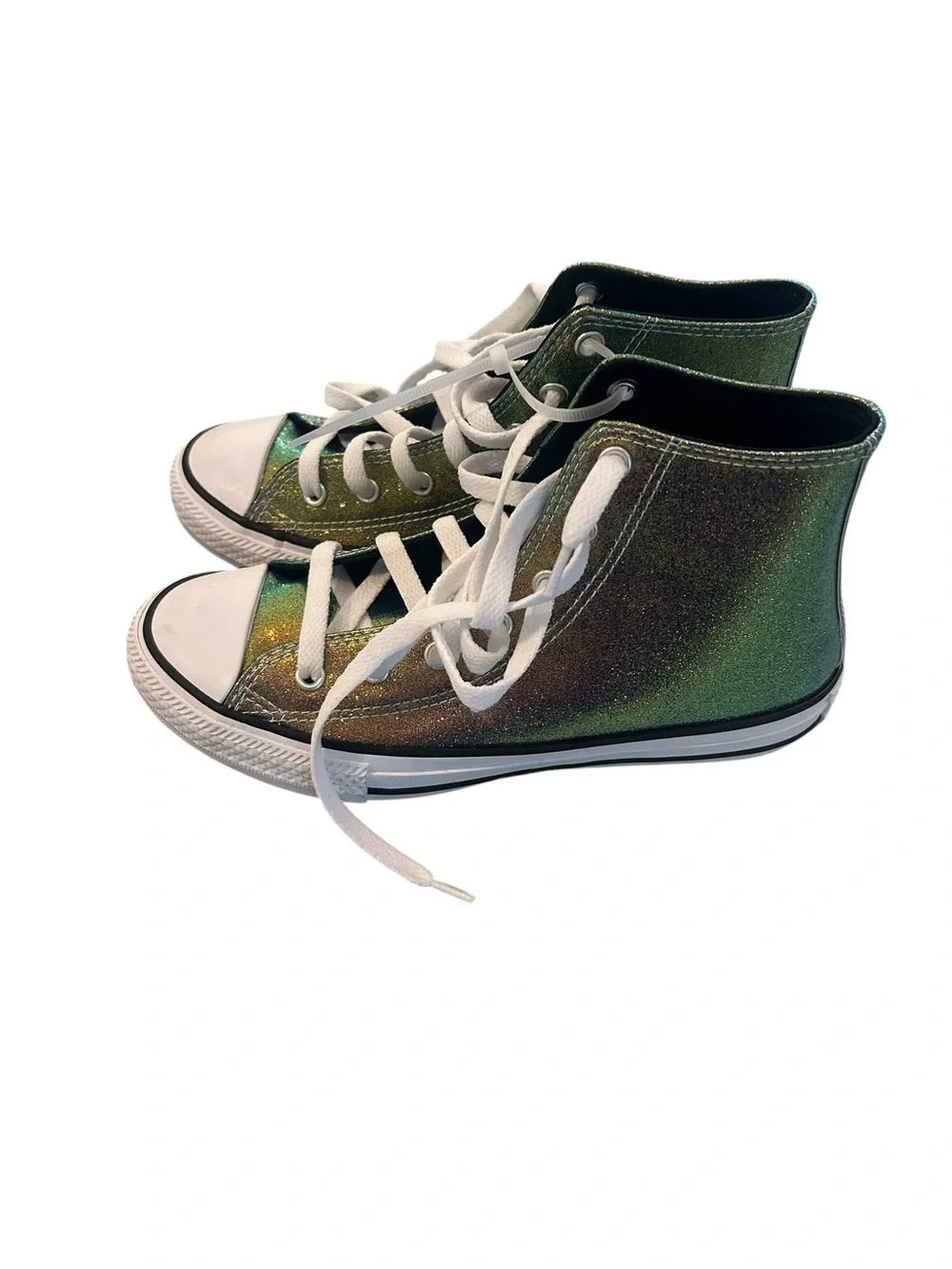Converse girls Iridescent High-Top Sneakers - Green Shimmer size 4